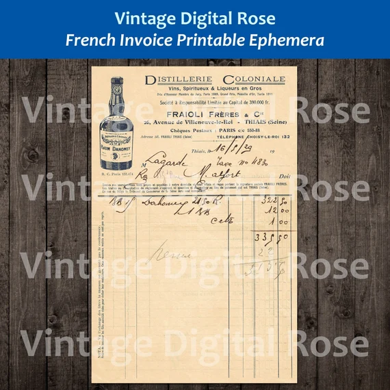 Victorian-era printed invoice with typographic layout